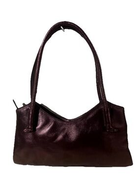 Chaos Collection Leather Shoulder Hobo style Bag Women’s Metallic Purple Glossy